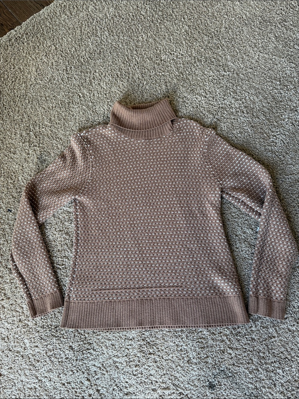 J. Crew Mauve Textured Turtleneck Sweater